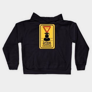 College Student Crossing Kids Hoodie